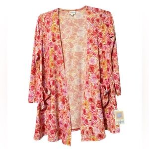 NWT LuLaRoe Caroline floral cardigan sweater—size small